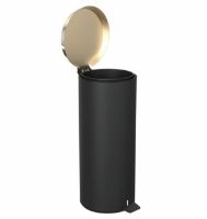 Billede af FROST Pedalspand 550 Large 15L - Mat Sort/Poleret Guld