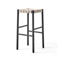 Billede af &Tradition TK8 Betty Bar Chair H: 76cm - Black w. Natural Linen