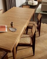 Billede af GUBI C Chair Dining SH: 43,5 cm - French Cane/American Walnut