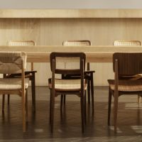 Billede af GUBI C Chair Dining SH: 43,5 cm - French Cane/Black Stained Oak