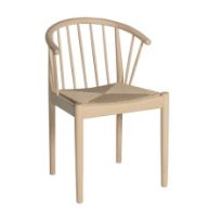 Billede af Haslev Lindeberg Stol SH 45 cm - Natur Flet / Ubehandlet Eg