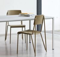 Billede af HAY New Order Table 100x200cm - Light Grey Powder Coated/Cloud Grey Linoleum