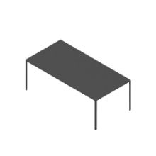 Billede af HAY New Order Table 100x200cm - Charcoal Powder Coated/Dark Grey Linoleum