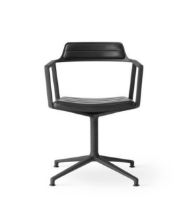 Billede af Vipp 452 Swivel Stol m. Gliders - Black Aluminium/Black leather