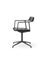 Billede af Vipp 452 Swivel Stol m. Gliders - Black Aluminium/Black leather