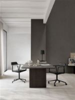 Billede af Vipp 452 Swivel Stol m. Gliders - Black Aluminium/Black leather