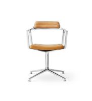 Billede af Vipp 452 Swivel Stol m. Gliders - Aluminium/Camel Leather