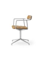Billede af Vipp 452 Swivel Stol m. Gliders - Aluminium/Camel Leather