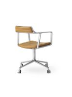 Billede af Vipp 452 Swivel Stol m. Hjul  - Aluminium/Camel leather