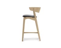 Billede af Sibast Furniture No 7 Bar Stool SH: 65 cm - Soap Oak / Black Leather