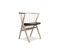 Billede af Sibast Furniture No 8 Dining SH: 45 cm - White Oil/Black Leather 