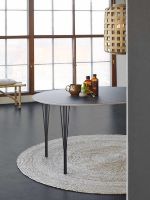 Billede af Haslev Symphony 82 Spisebord Ø: 105 cm - Grafit Laminat / Sort