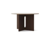 Billede af Audo Copenhagen Androgyne Dining Table Ø: 120 cm - Dark Stained Oak/Kunis Breccia Sand   