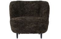 Billede af GUBI Stay Lounge Chair Fully Upholstered SH: 40 cm - Espresso/Black Stained Oak 