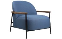 Billede af GUBI Sejour Lounge Chair Fully Upholstered W Armrest SH: 35 cm - Walnut / Mica 2501