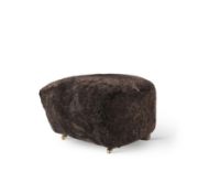 Billede af Audo Copenhagen Den Trætte Mand Fodskammel H: 36 cm - Lammeskind Espresso/Natural Oak