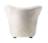 Billede af Audo Copenhagen Den Trætte Mand Lænestol SH: 38 cm - Lammeskind Moonlight/Smoked Oak