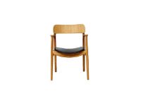 Billede af Bent Hansen Asger Stol M. Polstring H: 80 cm - Eg, Olieret / Zenso2 207 Sort Læder