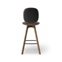 Billede af Brdr. Krüger Comfort Pauline Barstol SH: 65 cm - Fumed Oiled Oak / Black Leather