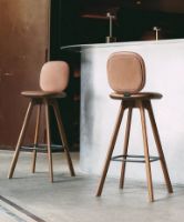 Billede af Brdr. Krüger Comfort Pauline Barstol SH: 65 cm - Fumed Oiled Oak / Black Leather