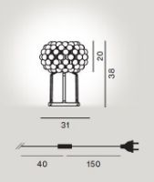 Billede af Foscarini Caboche Plus Bordlampe H: 36cm - Transparent