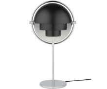 Billede af GUBI Multi-Lite Bordlampe H: 50 cm - Chrome Base/Black Semi Matt