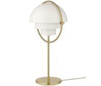 Billede af GUBI Multi-Lite Bordlampe H: 50 cm - Brass Base/White Semi Matt 
