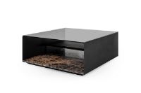 Billede af Wendelbo Expose Coffee Table Large 100x100 cm - Dark Emerador Marble w. Smoked Glass/Black Powder Coated Steel