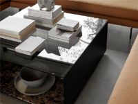 Billede af Wendelbo Expose Coffee Table Large 100x100 cm - Dark Emerador Marble w. Smoked Glass/Black Powder Coated Steel