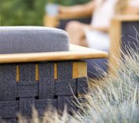 Billede af Cane-line Outdoor Angle 3 Pers. Havesofa m. Hynder L: 220 cm - Teak/Grey 