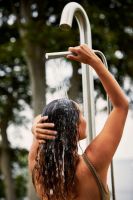 Billede af Cane-line Outdoor Lagoon Udendørs Bruser H: 229 cm - Rustfrit Stål/Teak