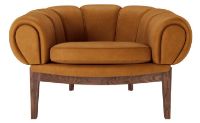 Billede af GUBI Croissant Lounge Chair SH: 46 cm - Walnut / Chamois Cuoio