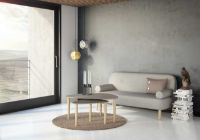 Billede af Thomsen Furniture Katrine Sofabord Trekant Stor 89x126x50 cm - Stenlook Gråbrun/Sortlakeret Eg