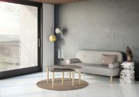 Billede af Thomsen Furniture Katrine Sofabord Trekant Stor 89x126x50 cm - Stenlook Gråbrun/Natur Eg