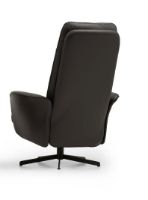 Billede af Mogens Hansen Resto AIR Høj Drejestol L SH: 43 cm - Sort Preston Læder/Sort Sokkel