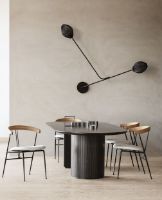 Billede af GUBI Violin Dining Chair Upholstered Seat Bouclé SH: 45 cm - Oiled Oak / 001 