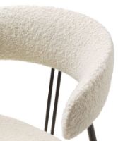 Billede af GUBI Violin Dining Chair Upholstered Bouclé SH: 45 cm - Black Matt / 001 