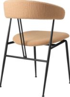 Billede af GUBI Violin Dining Chair Fully Upholstered New Wool SH: 45 cm - Black Matt / Beige 