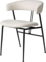 Billede af GUBI Violin Dining Chair Fully Upholstered Svevo SH: 45 cm - Black Matt / 002 