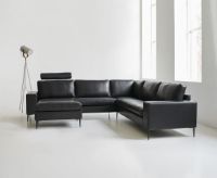 Billede af Mogens Hansen Nakkestøtte til MH 221 Sofa L: 60 cm - Premium Læder / Sort