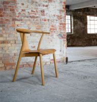 Billede af Farstrup 2550 Stag-W Spisebordstol Polstret SH: 45 cm - Natur Eg / 4102