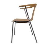 Billede af Farstrup 2500 Stag-S Spisebordstol SH: 45 cm - Natur Eg / Chrome Stål