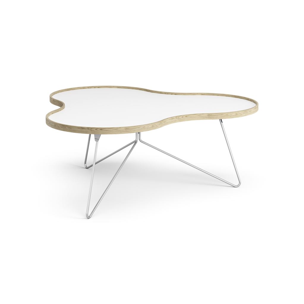 Billede af Swedese Flower Sofabord 114x107x45 cm - Eg/Hvid Laminat/Krom