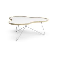 Billede af Swedese Flower Sofabord 114x107x45 cm - Eg/Hvid Laminat/Krom