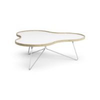 Billede af Swedese Flower Sofabord 114x107x39 cm - Eg/Hvid Laminat/Krom