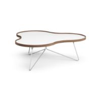 Billede af Swedese Flower Sofabord 114x107x39 cm - Valnød/Hvid Laminat/Krom