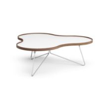 Billede af Swedese Flower Sofabord 114x107x39 cm - Valnød/Hvid Laminat/Krom