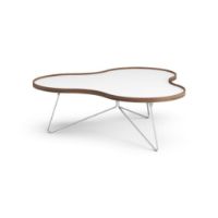 Billede af Swedese Flower Sofabord 114x107x39 cm - Valnød/Hvid Laminat/Krom