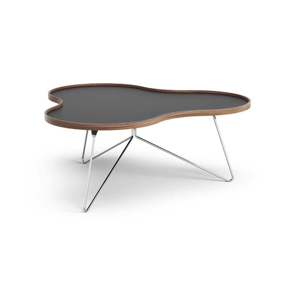 Billede af Swedese Flower Sofabord 114x107x45 cm - Valnød/Sort Laminat/Krom  