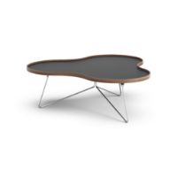 Billede af Swedese Flower Sofabord 114x107x39 cm - Valnød/Sort Laminat/Krom